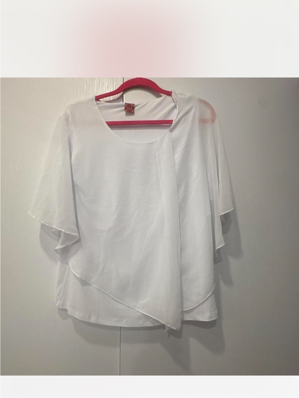 Flowy White Layered Flutter-Sleeve Blouse